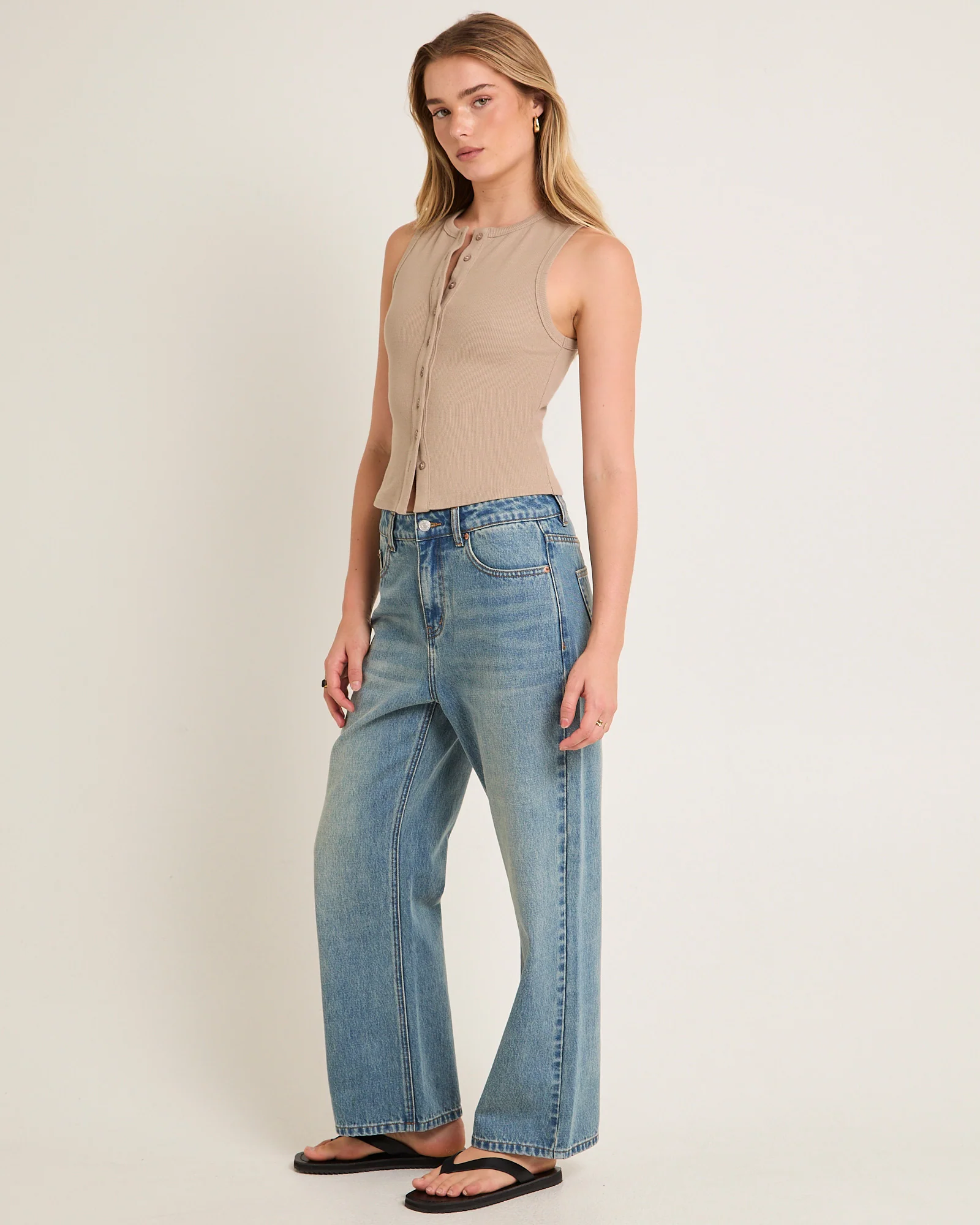 Zoe Button Front Tank Top - Image 4
