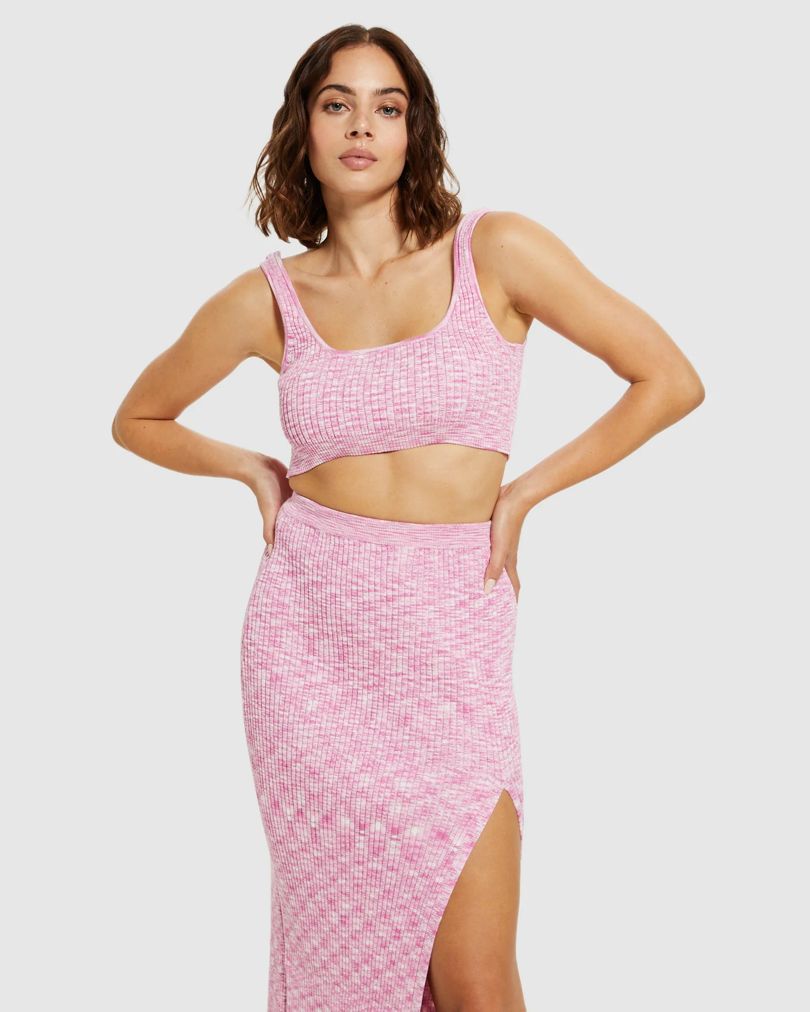 Zoey Space Dye Knit Crop Top