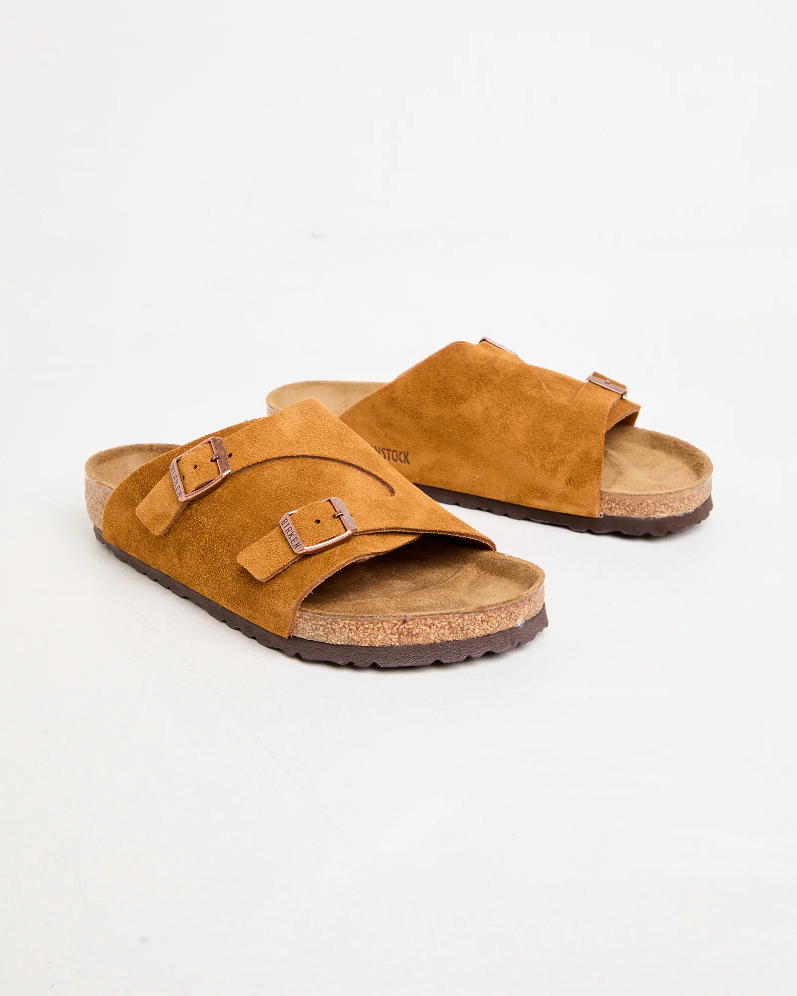 Zurich Regular Leather Suede Sandals in Mink