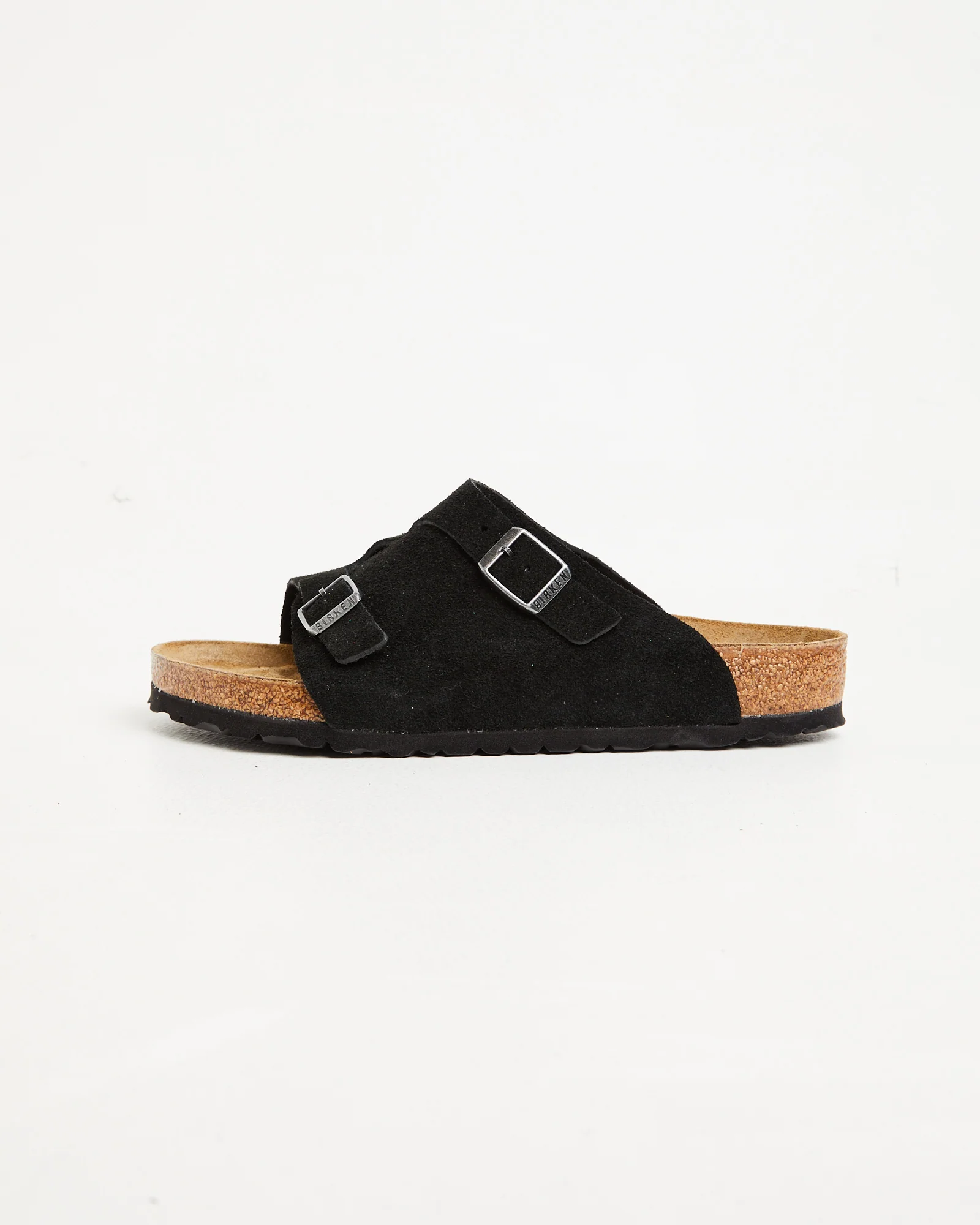 Zurich Regular Suede Leather Sandals in Black - Image 6